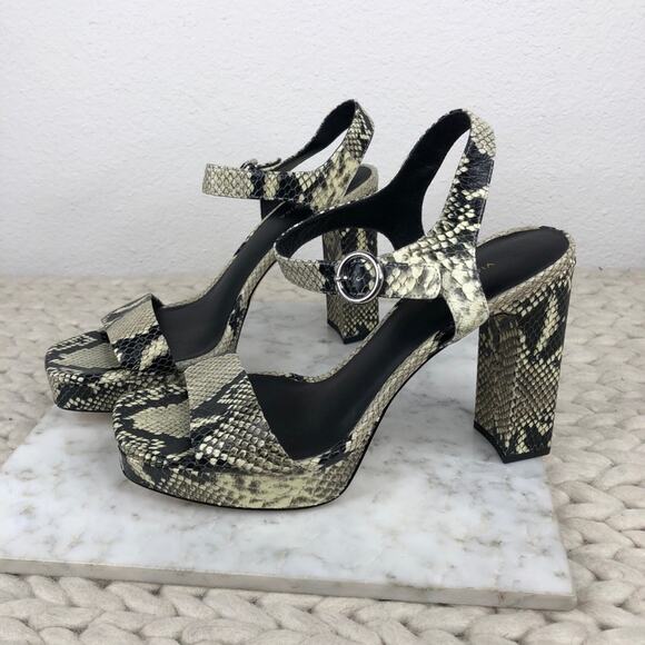 Via Spiga Snakeskin Platform Heels Python Heeled Chunky Sandals US 10 EU 40 $275 - Picture 5 of 9